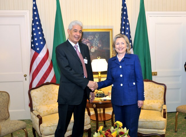Moussa Koussa with Hillary Clinton in 2010